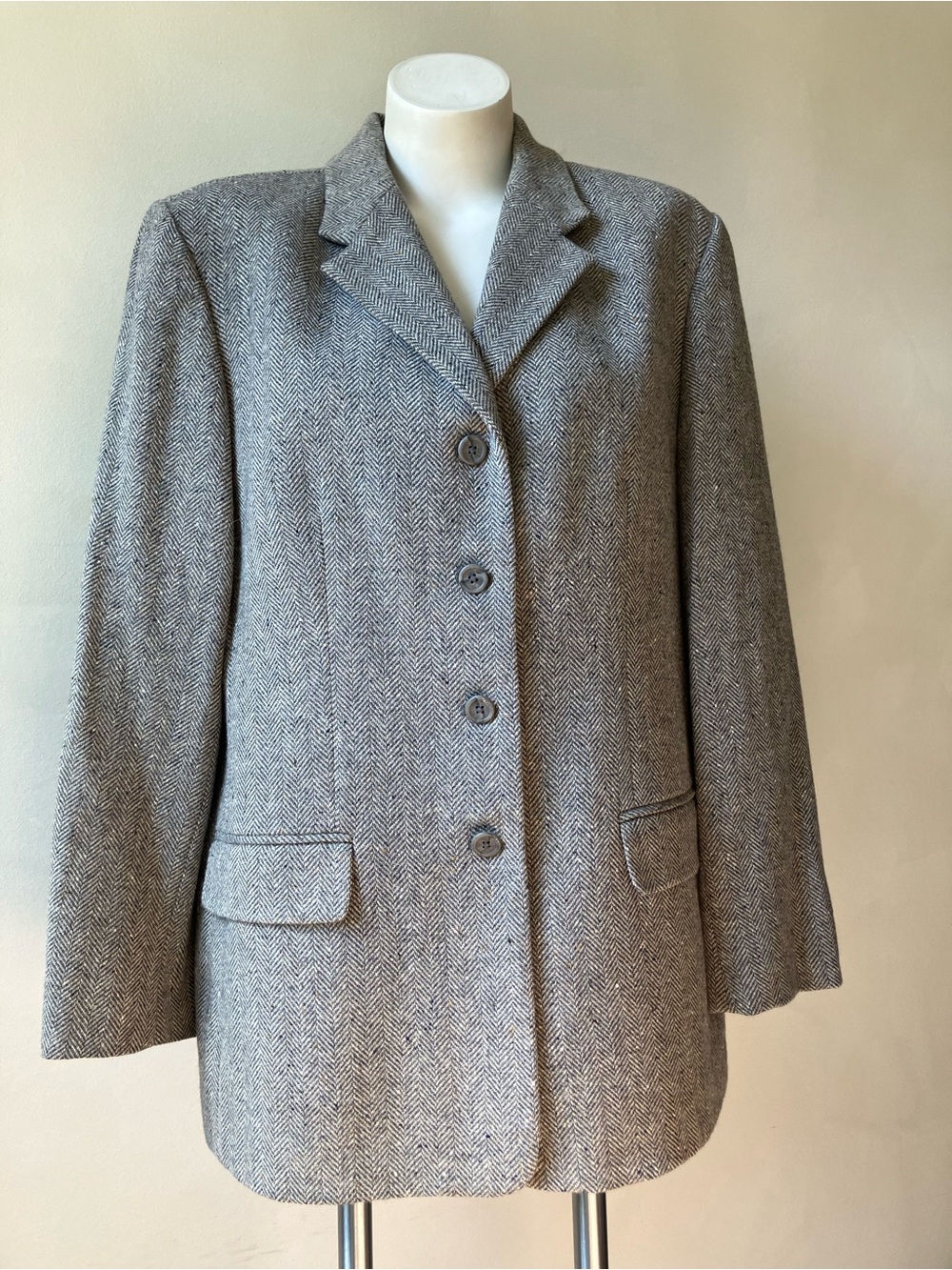 Land’s End | Women’s Tweed Herringbone Lambswool Blazer Coat